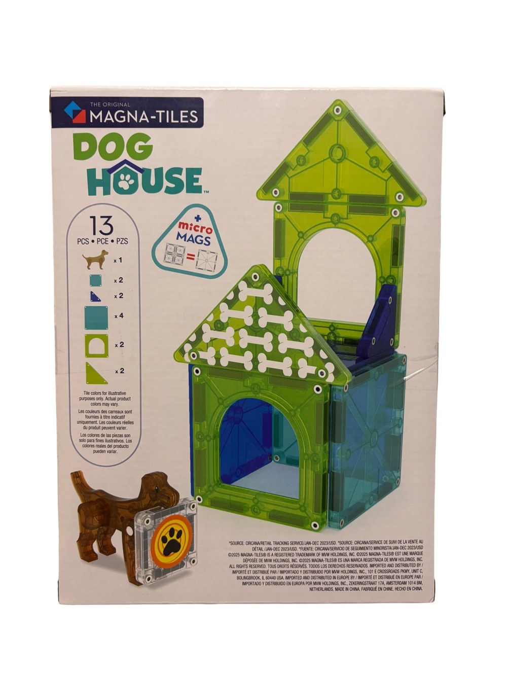 Magna-Tiles Dog House Building Set - Green